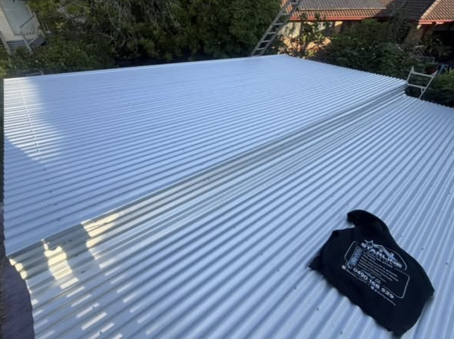 Newly restored charcoal tiled roof on a Sydney home